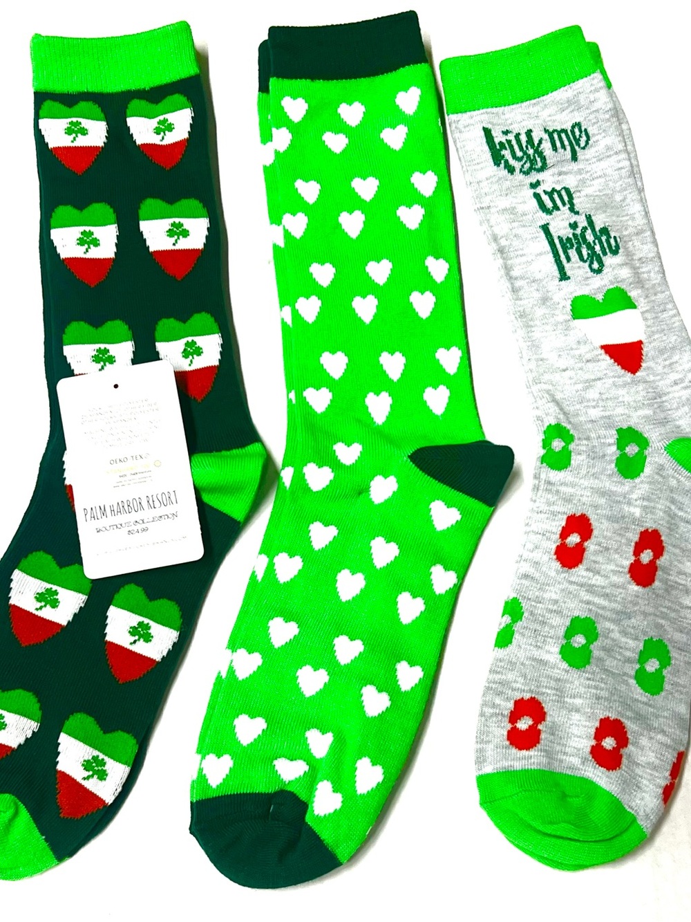 Unisex Green St. Patrick’s Day Crew Socks - 3 Pack adult